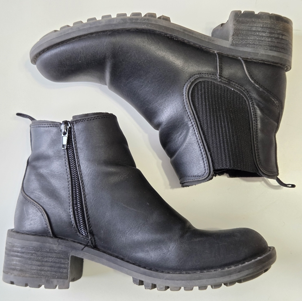 Black Chelsea Boot -Siren-Softmoc US 7/37 Inside Zip Elastic Utility Streetwear - Picture 4 of 13